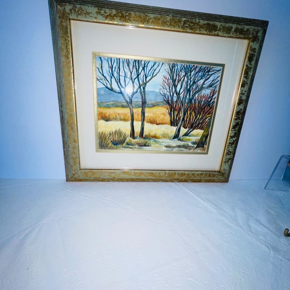 Framed Original Watercolor Painting "Washoe Wayside" Gretchen Sullivan Reno NV